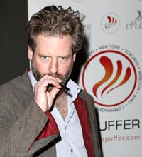Sam French puffing on Sense Blue ecigarette from ePuffer